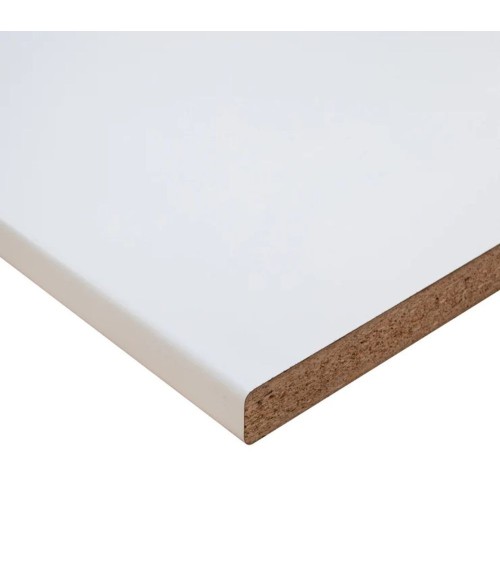 Top bordato per cucina bianco 150 cm.