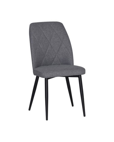 Sedia Vika in tessuto Nordic 15 grigio con piedini neri set 4 pezzi