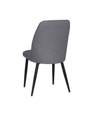 Sedia Vika in tessuto Nordic 15 grigio con piedini neri set 4 pezzi