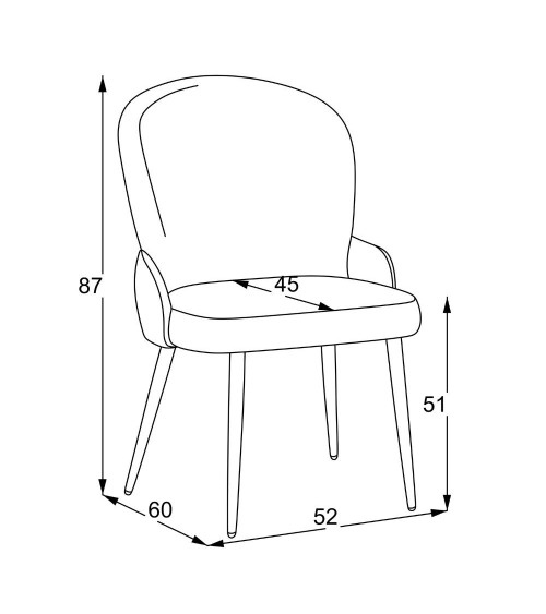 Sedia Simo in tessuto Nordic 16 grigio chiaro con dettaglio posteriore in nabuk Uras 10 antracite e gambe nere set 2 pezzi