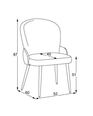 Sedia Simo in tessuto Nordic 16 grigio chiaro con dettaglio posteriore in nabuk Uras 10 antracite e gambe nere set 2 pezzi