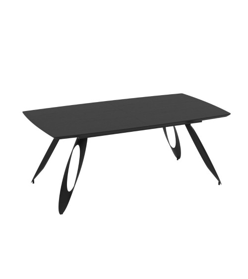 Tavolo allungabile Merkur con top e gambe colore nero