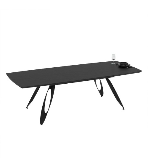 Tavolo allungabile Merkur con top e gambe colore nero