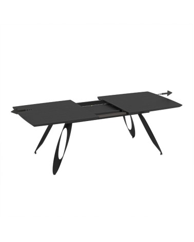 Tavolo allungabile Merkur con top e gambe colore nero