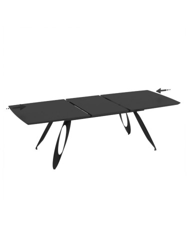 Tavolo allungabile Merkur con top e gambe colore nero