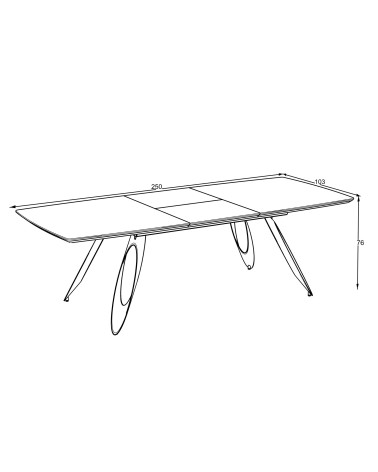 Tavolo allungabile Merkur con top bianco frassinato e gambe colore nero