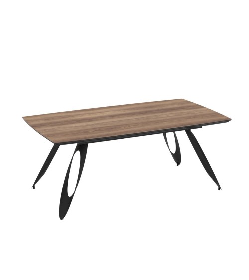 Tavolo allungabile Merkur con top rovere hazar frassinato e gambe colore nero