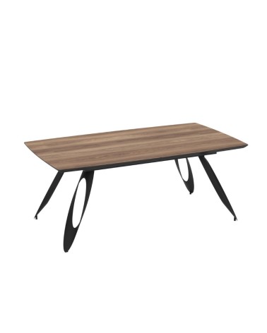 Tavolo allungabile Merkur con top rovere hazar frassinato e gambe colore nero