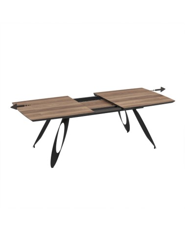 Tavolo allungabile Merkur con top rovere hazar frassinato e gambe colore nero