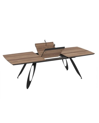 Tavolo allungabile Merkur con top rovere hazar frassinato e gambe colore nero