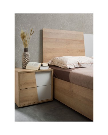 Camere da letto Fadri colore calce grigio chiaro e rovere miele