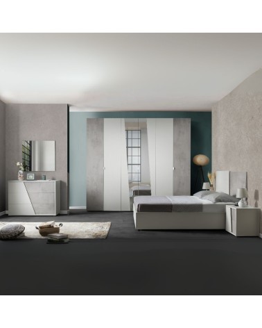 Camera da letto Fadri colore grigio ghiaccio e ossido grigio scuro