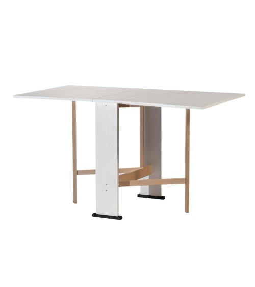 Tavolo pieghevole salvaspazio Mati 74x136 colore bianco frassinato