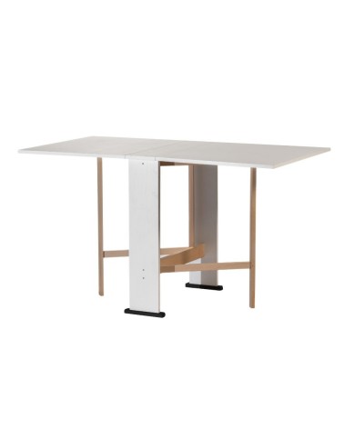 Tavolo pieghevole salvaspazio Mati 74x136 colore bianco frassinato