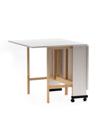 Tavolo salvaspazio Trio pieghevole 140x90x78 cm colore bianco frassinato