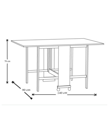 Tavolo salvaspazio Trio pieghevole 140x90x78 cm colore olmo