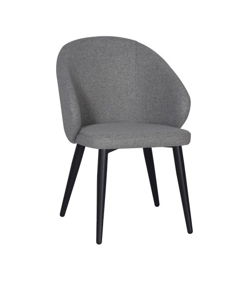 Sedia Patya in tessuto Nordic 16 grigio cenere e gambe nere set 2 pezzi