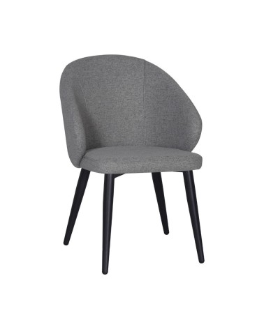 Sedia Patya in tessuto Nordic 16 grigio cenere e gambe nere set 2 pezzi