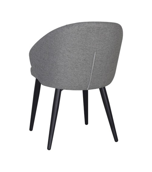 Sedia Patya in tessuto Nordic 16 grigio cenere e gambe nere set 2 pezzi