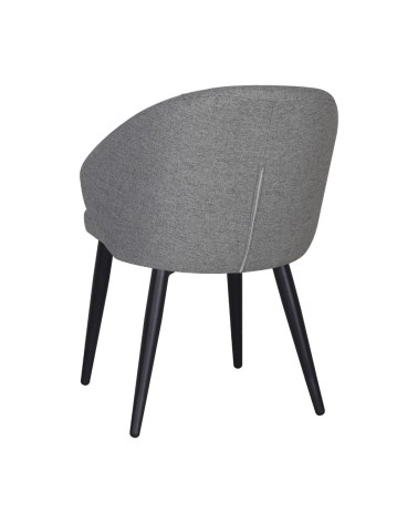 Sedia Patya in tessuto Nordic 16 grigio cenere e gambe nere set 2 pezzi