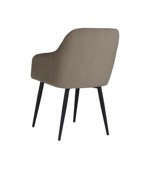 Sedia Rarra in tessuto Anka 06 tortora e gambe nere set 2 pezzi