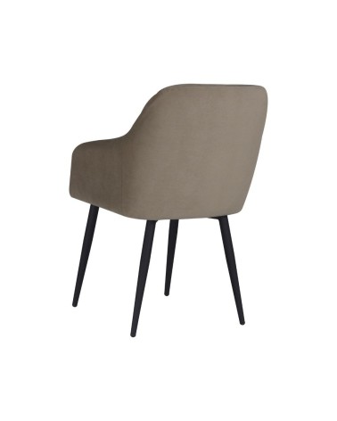 Sedia Rarra in tessuto Anka 06 tortora e gambe nere set 2 pezzi
