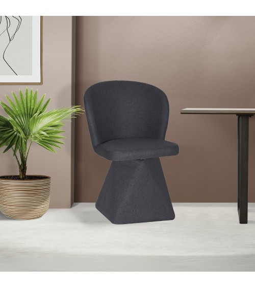 Sedia girevole Piyan in tessuto Nordic 18 colore grigio scuro set 2 pezzi