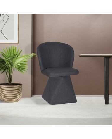 Sedia girevole Piyan in tessuto Nordic 18 colore grigio scuro set 2 pezzi