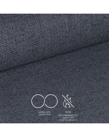 Sedia girevole Piyan in tessuto Nordic 18 colore grigio scuro set 2 pezzi