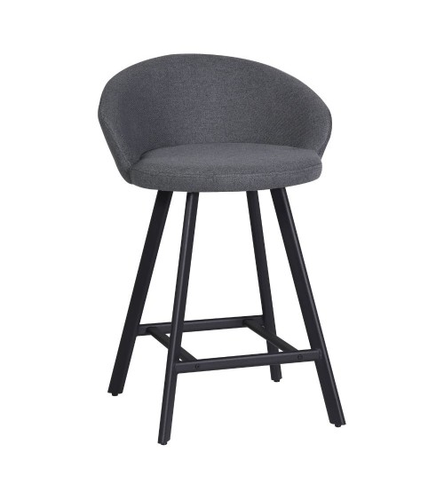 Sgabello Saki in tessuto Nordic 15 grigio con gambe nere