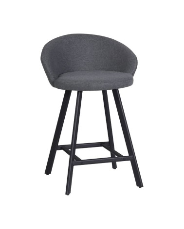 Sgabello Saki in tessuto Nordic 15 grigio con gambe nere