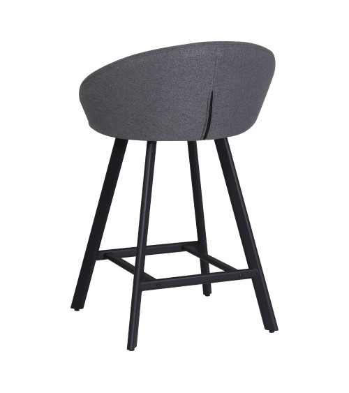 Sgabello Saki in tessuto Nordic 15 grigio con gambe nere