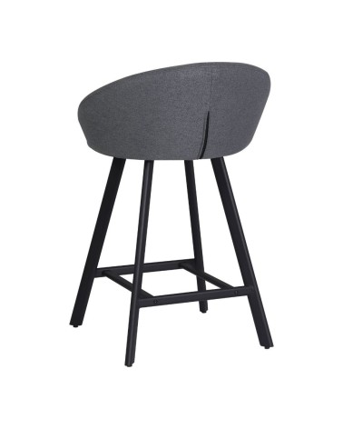 Sgabello Saki in tessuto Nordic 15 grigio con gambe nere