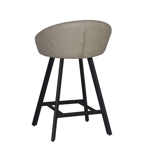 Sgabello Saki in nabuk Uras 02 tortora con gambe nere