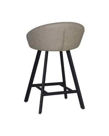 Sgabello Saki in nabuk Uras 02 tortora con gambe nere
