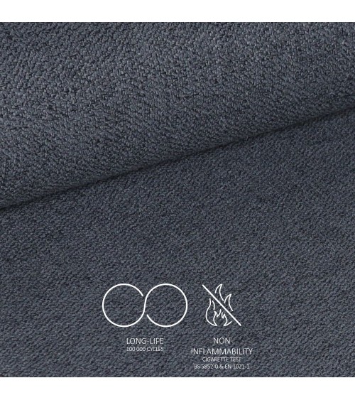 Sgabello Mey in tessuto Nordic 18 grigio scuro con gambe in metallo nere