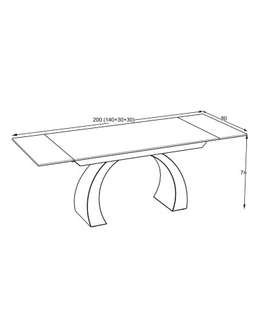 Tavolo allungabile Libra con piano in ceramica effetto marmo grigio e gambe nere