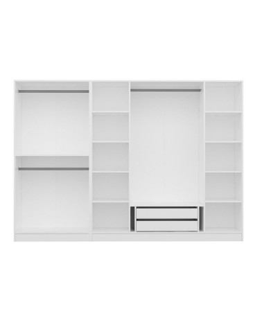 Armadio Kale 6 ante battenti colore bianco effetto cannettato