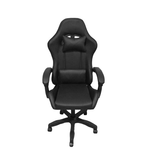 Sedia da ufficio Gaming con schienale alto e imbottitura in PVC colore nero