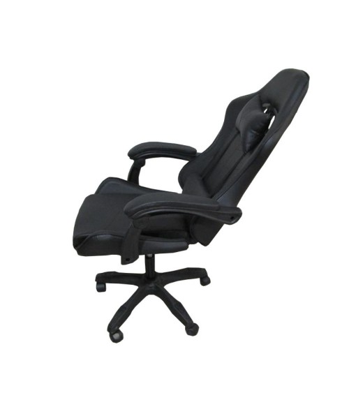 Sedia da ufficio Gaming con schienale alto e imbottitura in PVC colore nero