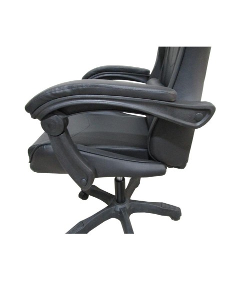 Sedia da ufficio Gaming con schienale alto e imbottitura in PVC colore nero