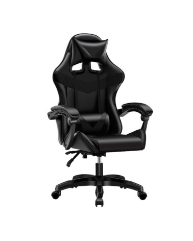 Sedia da ufficio Gaming con schienale alto e imbottitura in PVC colore nero