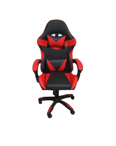 Sedia da ufficio Gaming con schienale alto e imbottitura in PVC colore nero con dettagli rosso