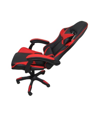 Sedia da ufficio Gaming con schienale alto e imbottitura in PVC colore nero con dettagli rosso