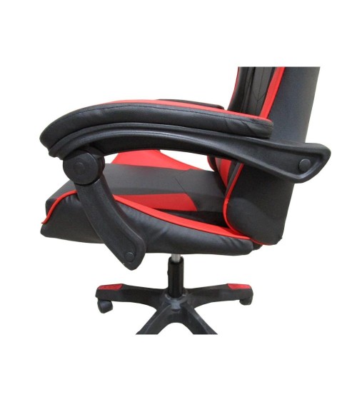 Sedia da ufficio Gaming con schienale alto e imbottitura in PVC colore nero con dettagli rosso