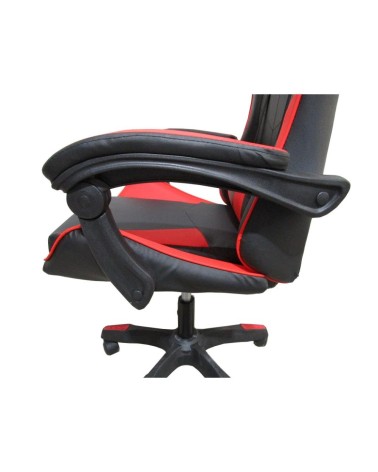 Sedia da ufficio Gaming con schienale alto e imbottitura in PVC colore nero con dettagli rosso