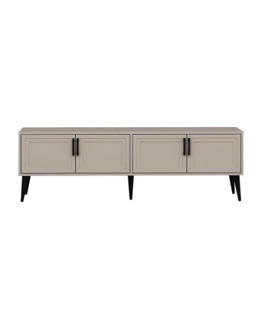 Porta tv Prime con 4 ante colore cashmere e maniglie e piedini neri