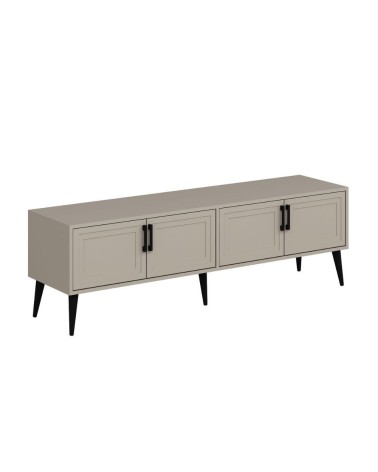 Porta tv Prime con 4 ante colore cashmere e maniglie e piedini neri