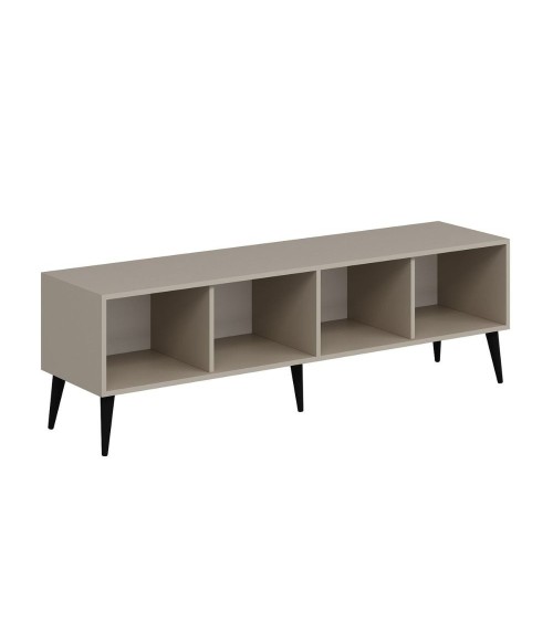Porta tv Prime con 4 ante colore cashmere e maniglie e piedini neri