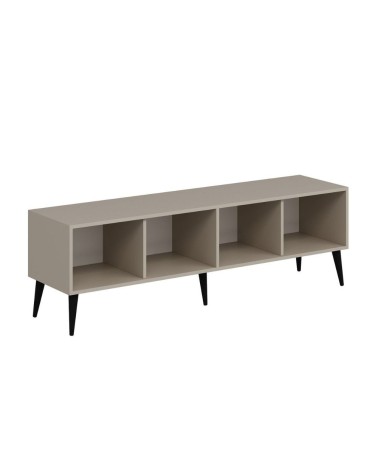 Porta tv Prime con 4 ante colore cashmere e maniglie e piedini neri